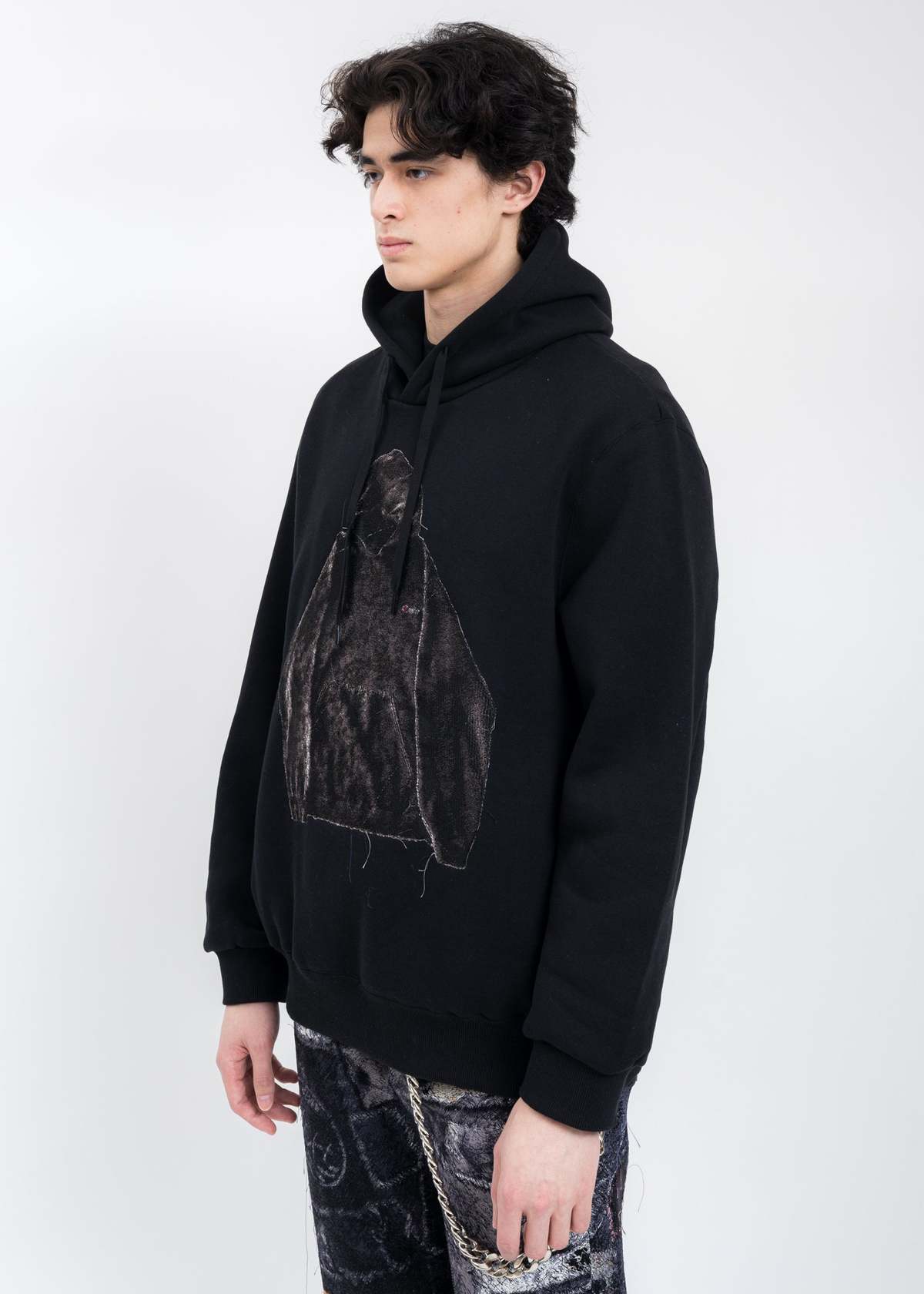 Doublet PHOTO STITCH Hoodie SWEATER - BLACK | Garmentory