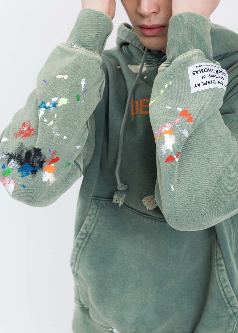 Forest Green Gallery Dept Logo PAINTED Hoodie SWEATER