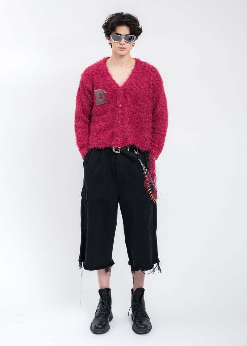 Doublet METAL LETTER LAME CARDIGAN Cardigan - Pink | Garmentory