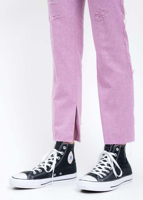 Doublet RECYCLE WOOL DAMAGED Trousers - PINK | Garmentory