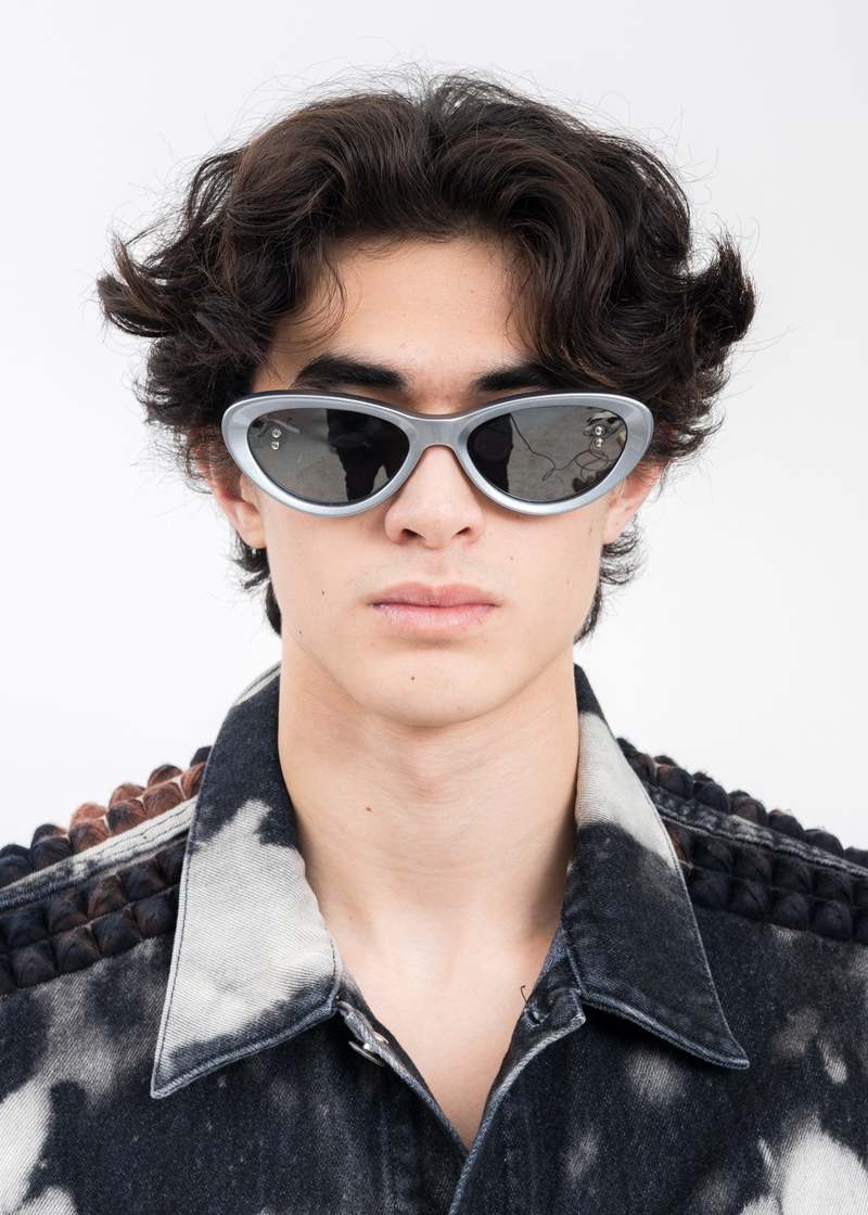 Silver UPCYCLE METAL FLAME Sunglasses - white | Garmentory 