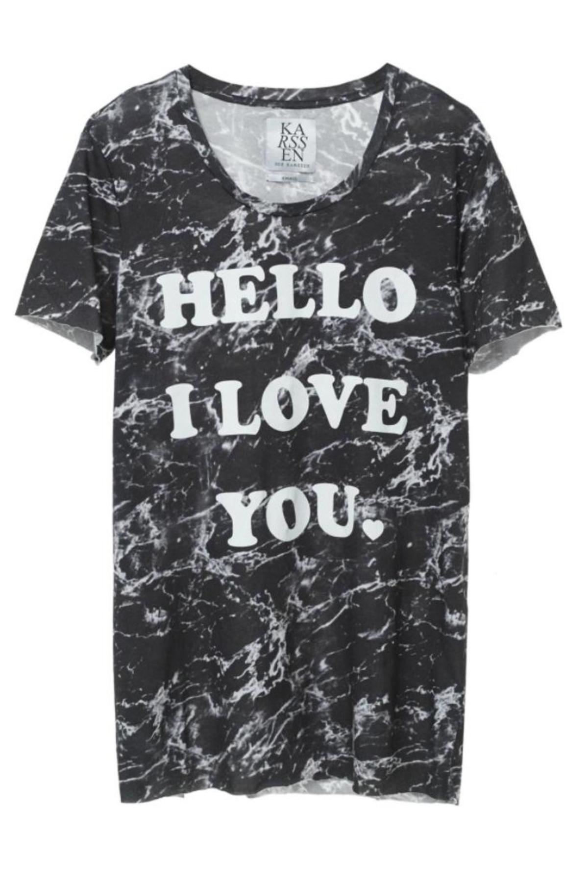 Zoe Karssen Hello I Love You Loose Fit Tee - BLACK - Image 2 of 2