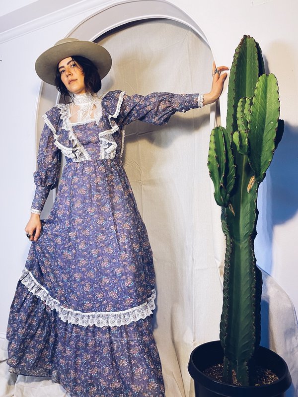 Vintage 1970 GUNNE SAX GREEN GABLES DRESS - PURPLE | Garmentory