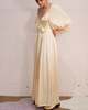 Silk Puff Sleeve Dress - Cream - Thumbnail 6