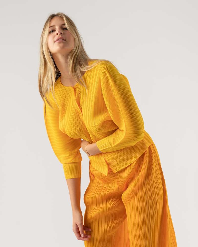 PLEATS PLEASE ISSEY MIYAKE カーディガンyellow PLEATS PLEASE ISSEY MIYAKE Cardigan Tops yellow 4 | eBay