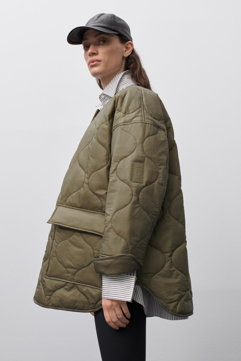 Closed Quilted Roundneck Jacket - Dried Basil | Garmentory