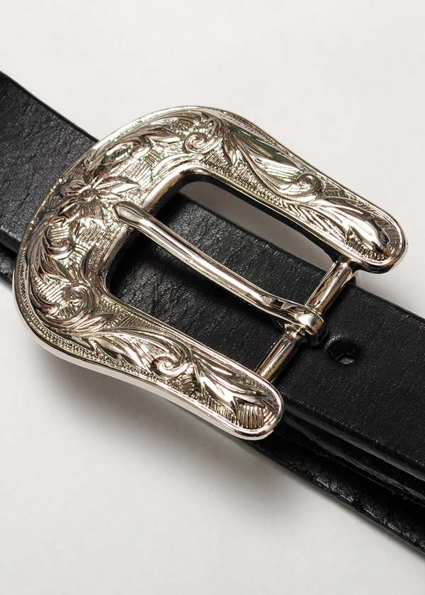 Doublet BUCKLE HOOK Leather Belt - Black | Garmentory