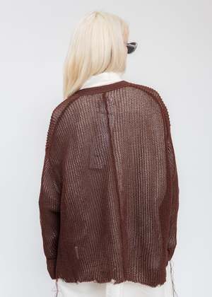 Doublet WOOD YARN Cardigan - Brown | Garmentory