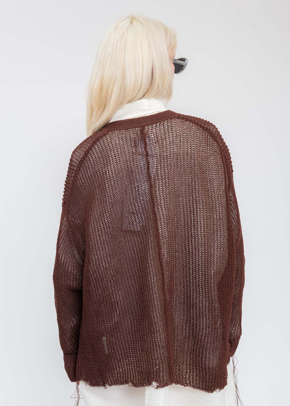 【中古】doublet WOOD YARN CARDIGAN M Doublet WOOD YARN Cardigan - Brown | Garmentory