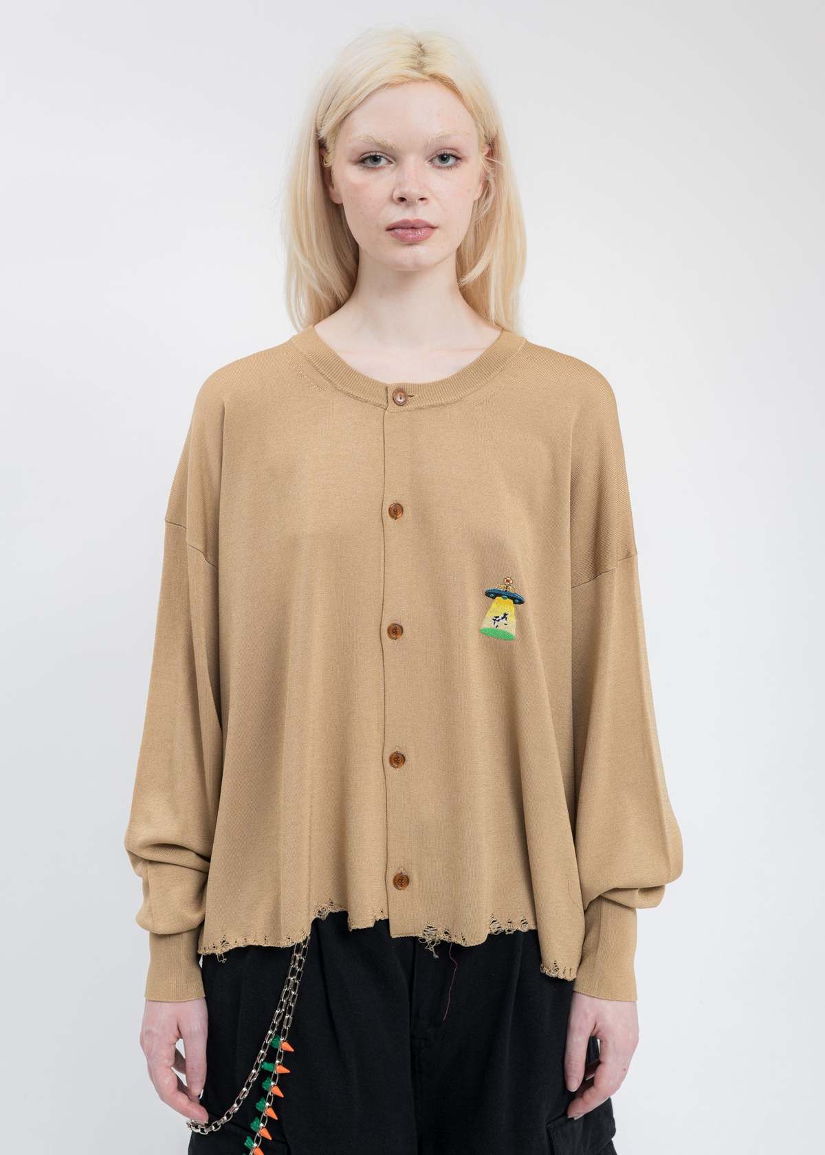 doublet OVERSIZED CUT―OFF CARDIGAN M doublet OVERSIZED CUT―OFF CARDIGAN M