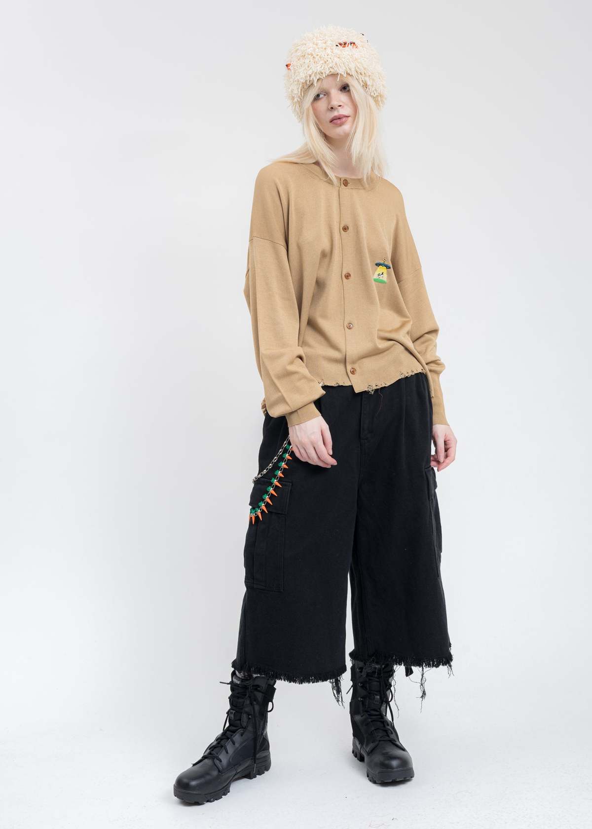 doublet OVERSIZED CUT―OFF CARDIGAN M OVERSIZED CUT-OFF CARDIGAN (23SS38KN108) | doublet