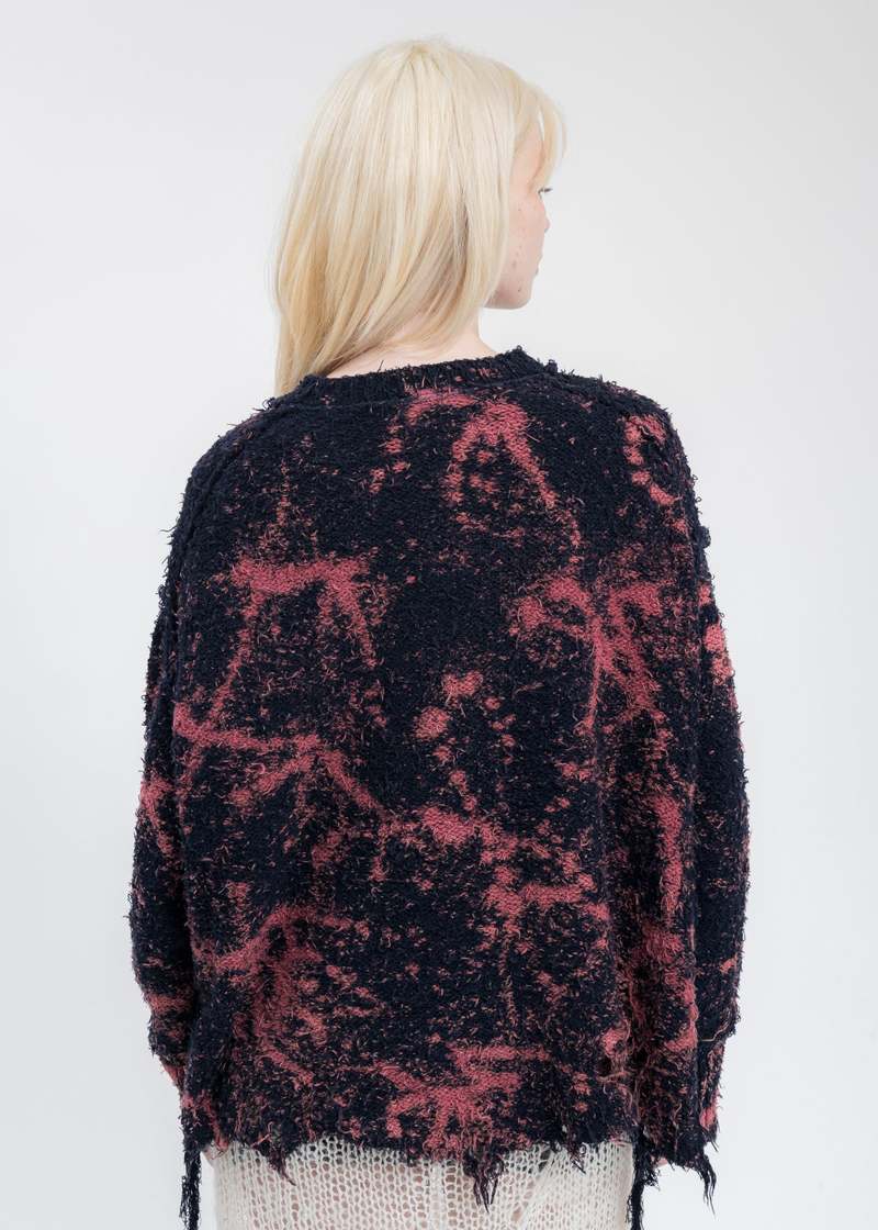 Doublet RECYCLE COTTON BLEACHED Pullover - Dark Navy