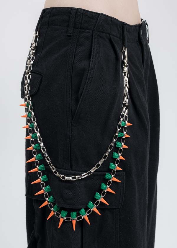 新品　ダブレット　doublet Carrot Studs Necklace Doublet Carrot Studs Chain - Silver/Multi | Garmentory