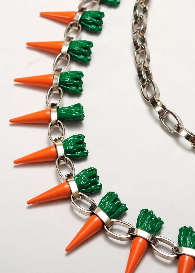 Doublet Carrot Studs Necklace - Silver | Garmentory