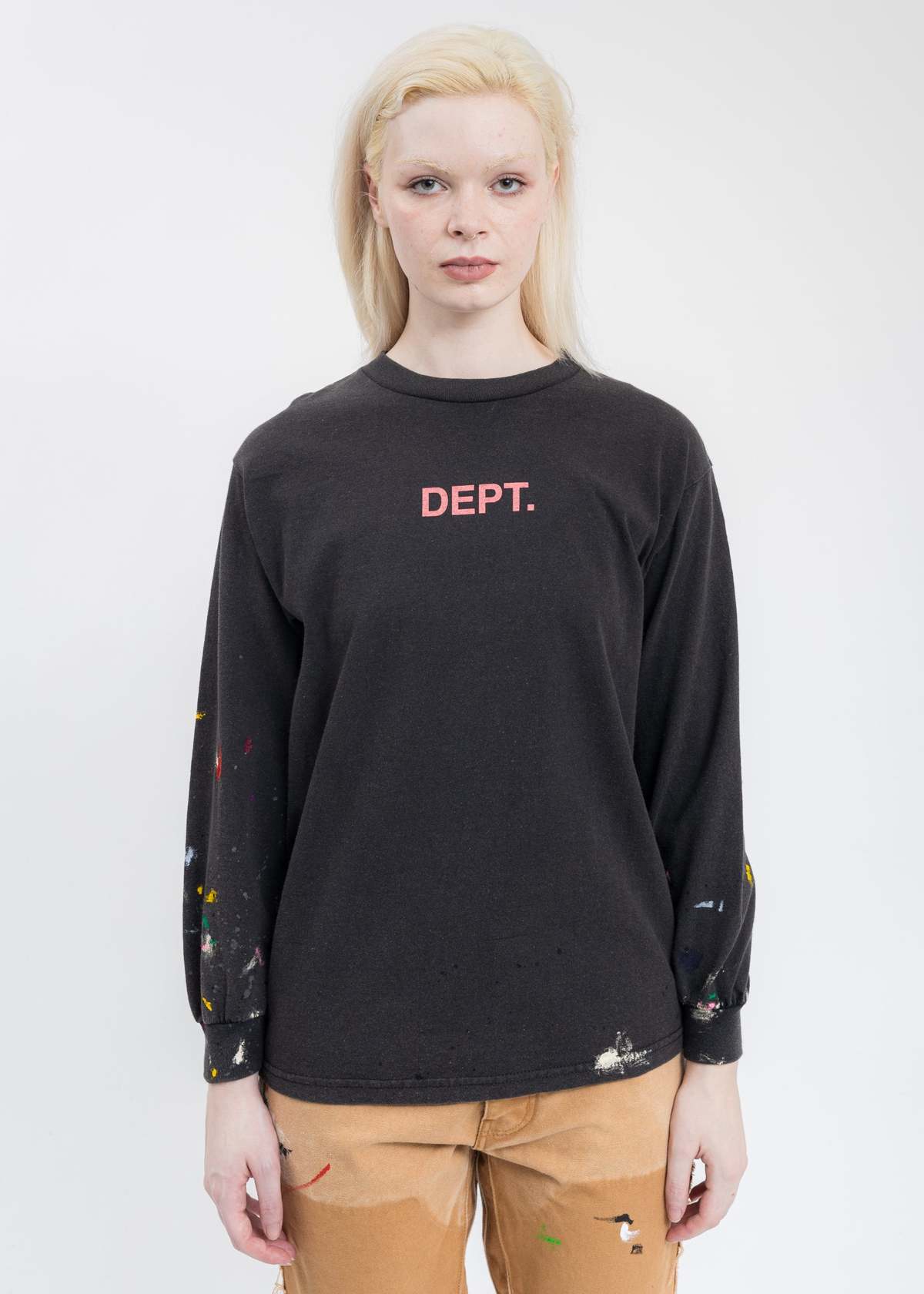 ロンT CENTERED LOGO DEPT L/S TEE PAINTED GALLERY DEPT. CENTERED LOGO DEPT PAINT Long Sleeves - Black