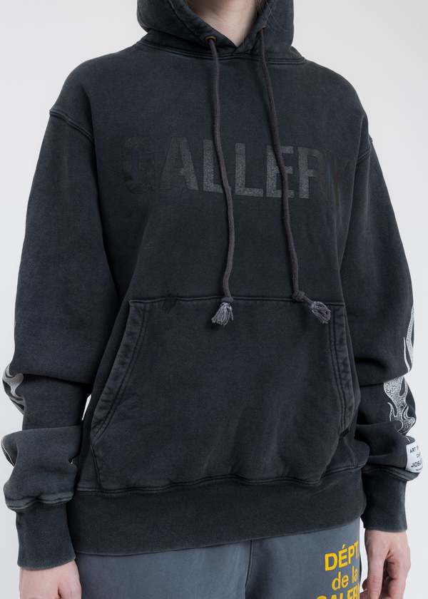 GALLERY DEPT. Flames Gallery Dept Logo Hoodie SWEATER - Black