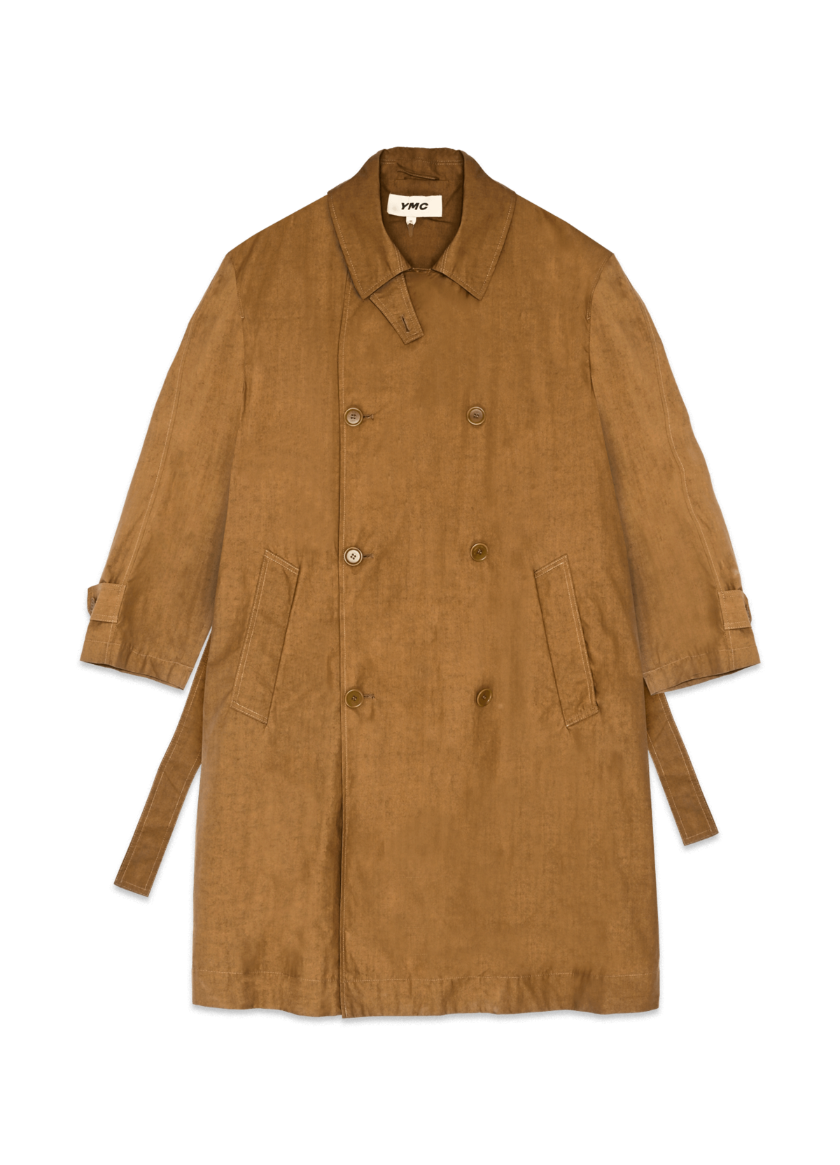 YMC Columbo Rubber Coated Cotton Coat Brown Garmentory