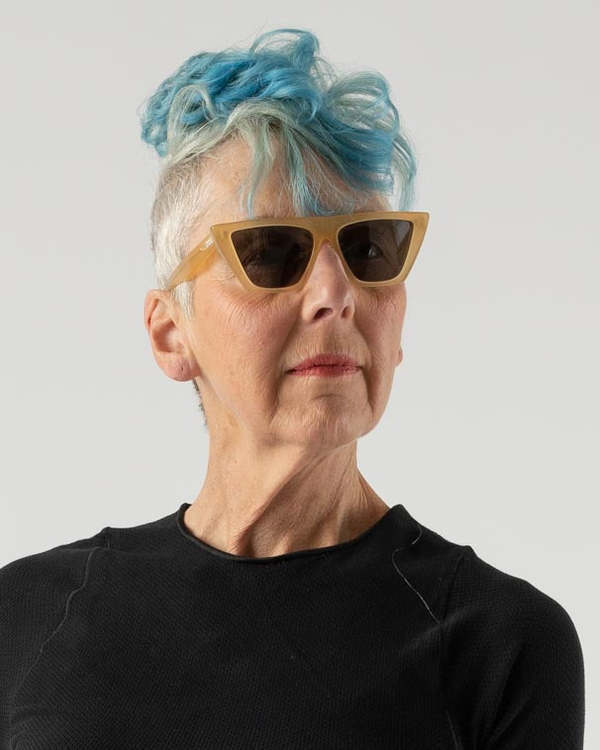 TOL Eyewear Double Round Sunglasses in Honey TOL Eyewear Incognito Round Acetate Sunglasses - Bergdorf  main image 4