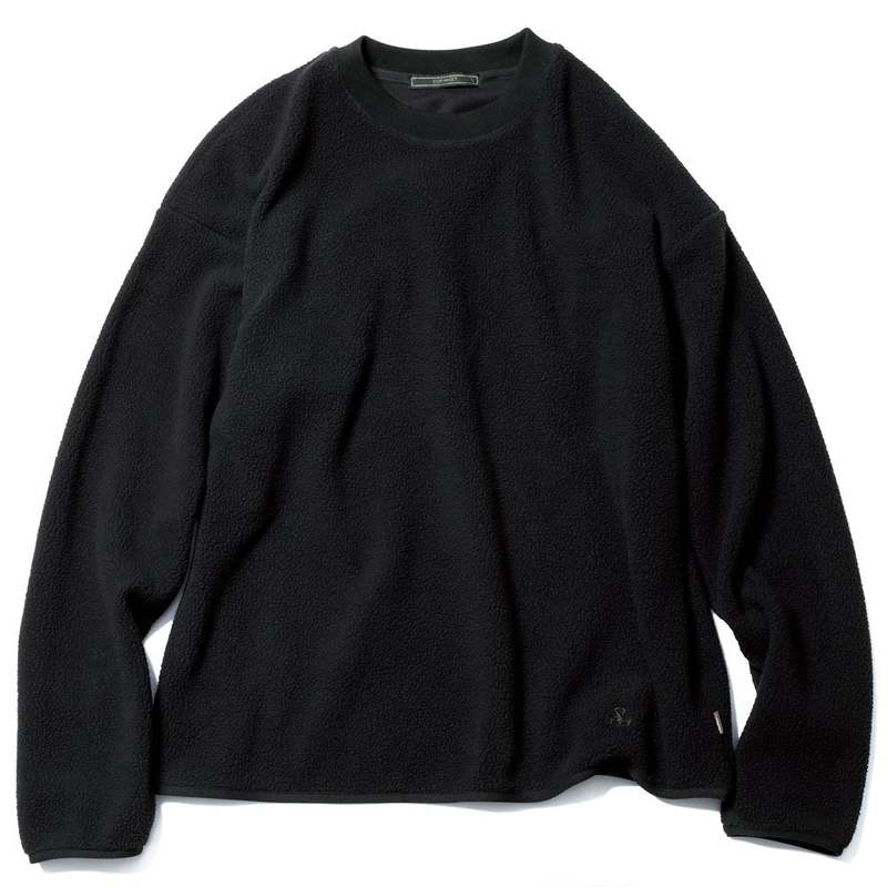SOPHNET. Polartec Thermal Pro Boa Fleece Crewneck Top - Black 