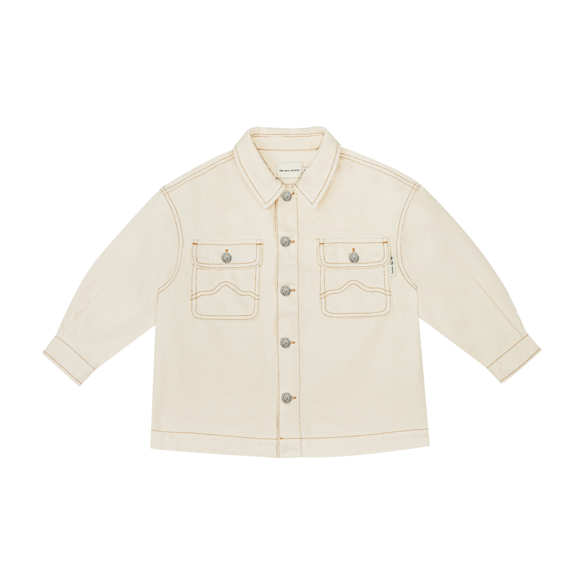 Kids The New Society Raw Denim Kids Overshirt - Vanilla - Image 1 of 2
