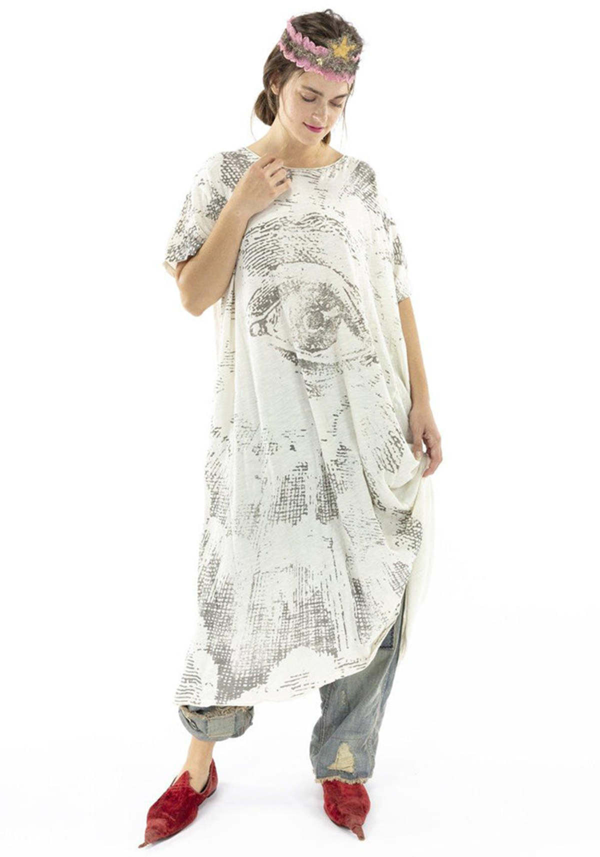 Magnolia Pearl Freedom of Conscience Distressed T-Shirt Dress - MOONLIGHT |  Garmentory