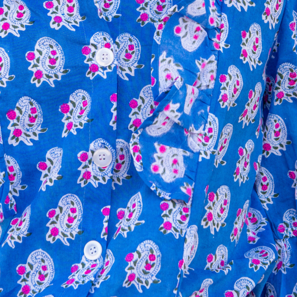 SZ Blockprints Hartley Top - London Blue Small Paisley | Garmentory