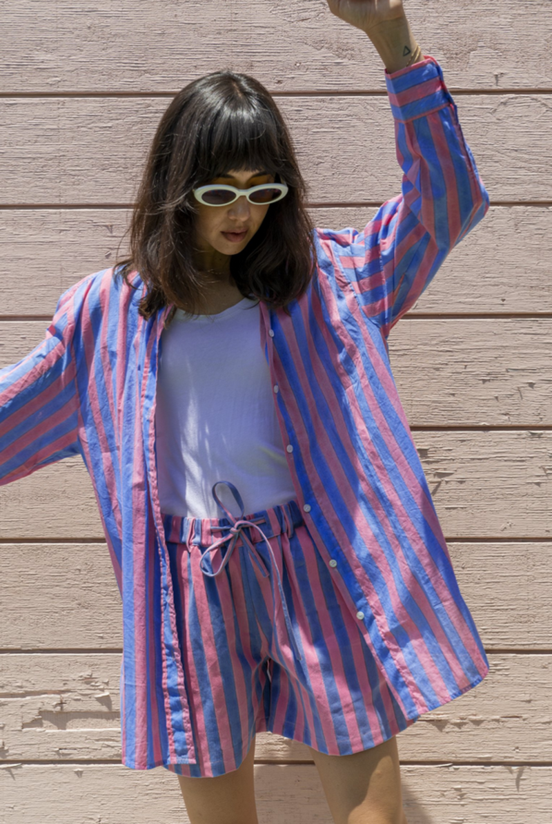 SZ Blockprints Oversized Button Down SHIRT - Faded Rose SZ Blockprints Oversized Button Down SHIRT - Faded Rose