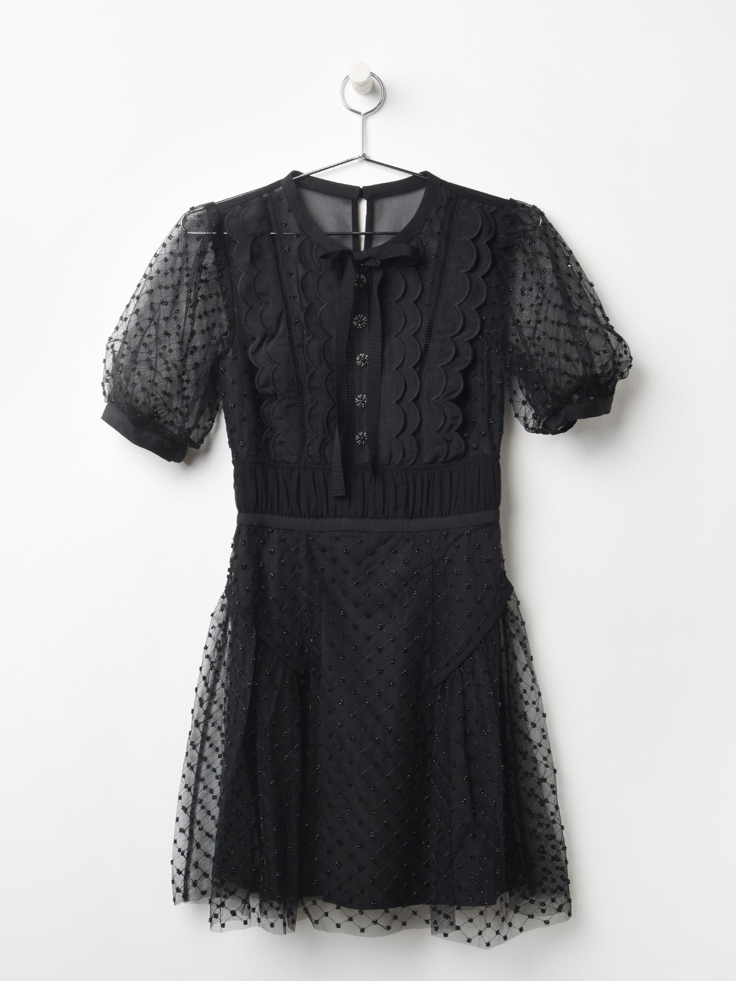 self portrait beaded dress SELF-PORTRAIT BEADED MIDI DRESS
