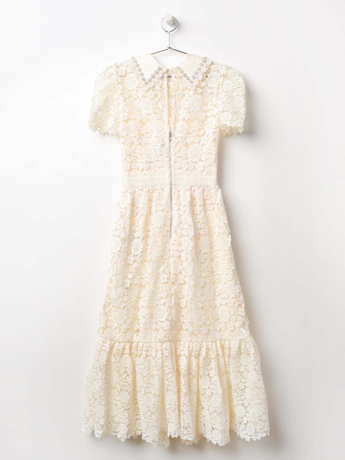 Self Portrait Guipure Midi Dress - Ivory
