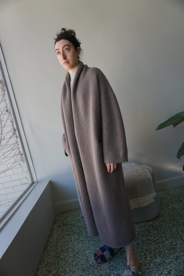 LAUREN MANOOGIAN LONG SHAWL CARDIGAN IN UMBER | Garmentory