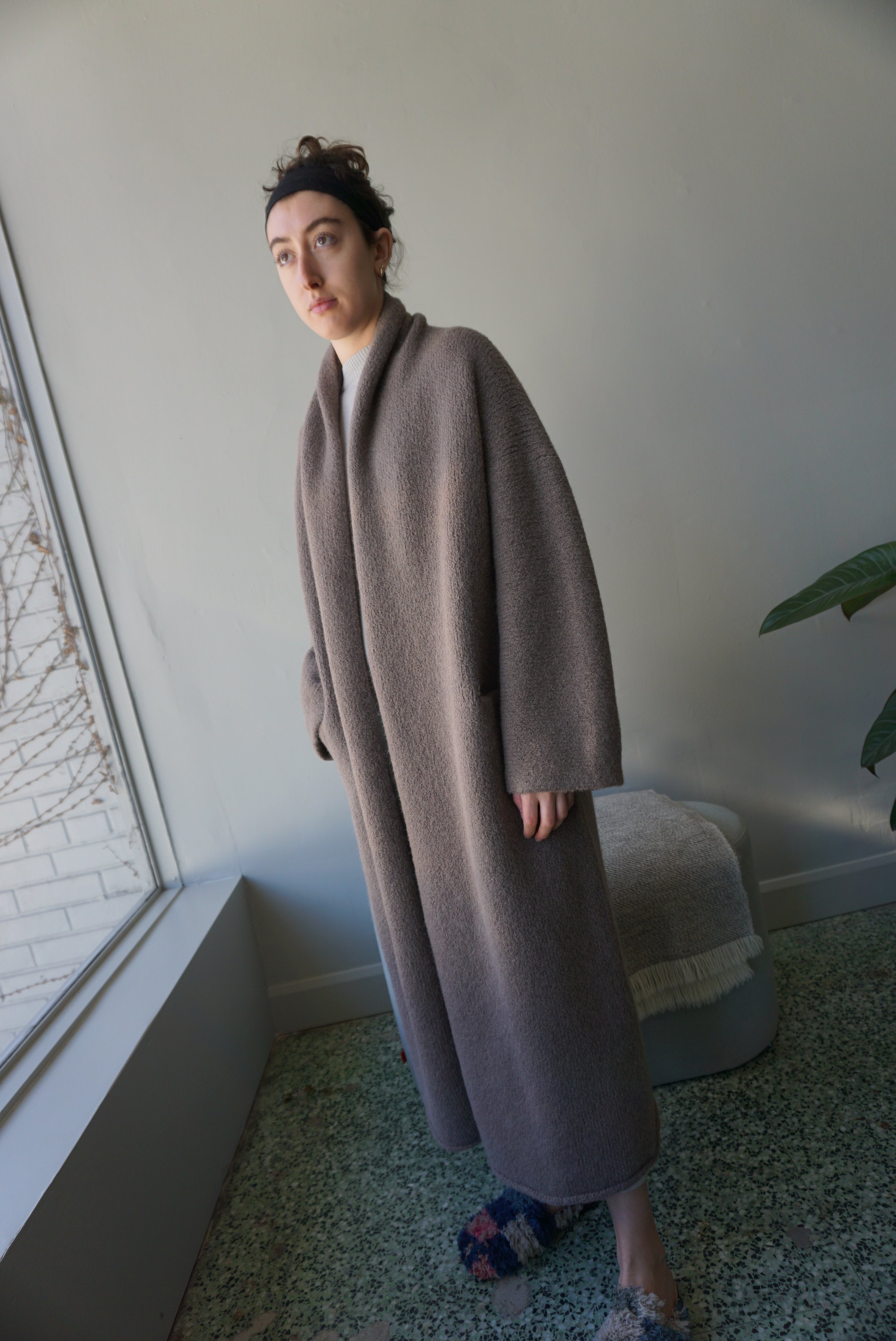 LAUREN MANOOGIAN LONG SHAWL CARDIGAN IN UMBER | Garmentory