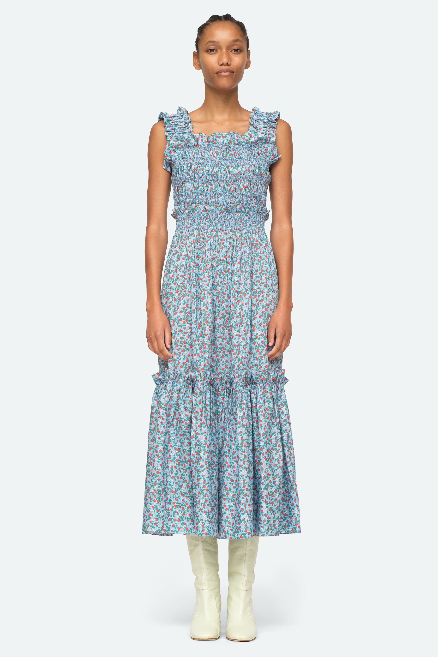 Sea NY Lilly Smocked Slip Dress - Blue Multi | Garmentory