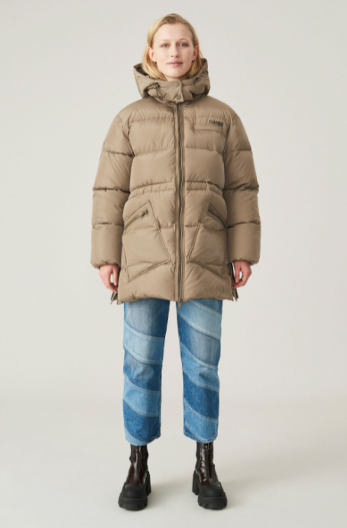 GANNI Oversized Zipped Puffer Jacket - Farfetch