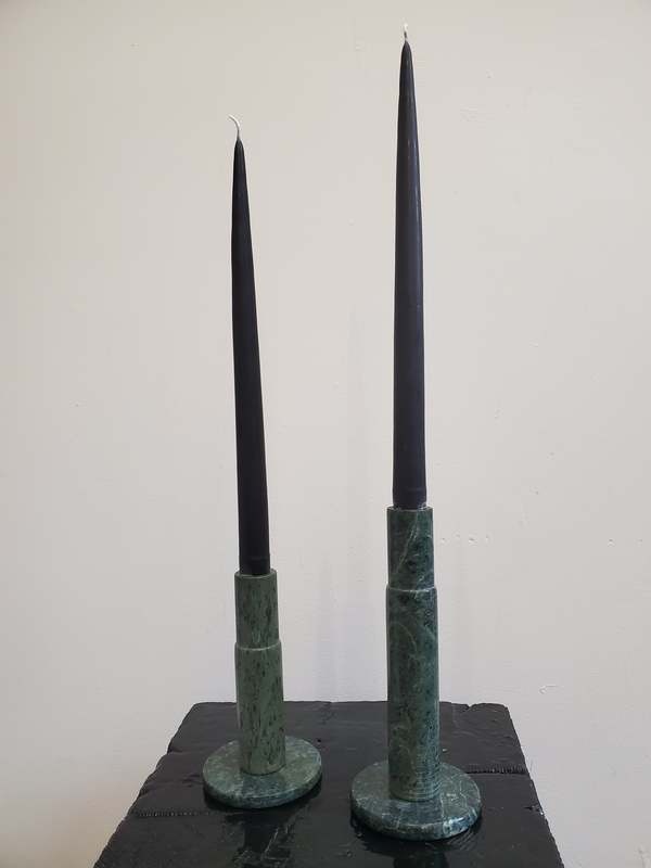 VINTAGE Modern Marble candlesticks Green Garmentory
