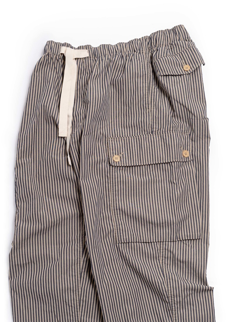 NANAMICA STRIPE EASY CARGO PANTS - BEIGE/NAVY | Garmentory