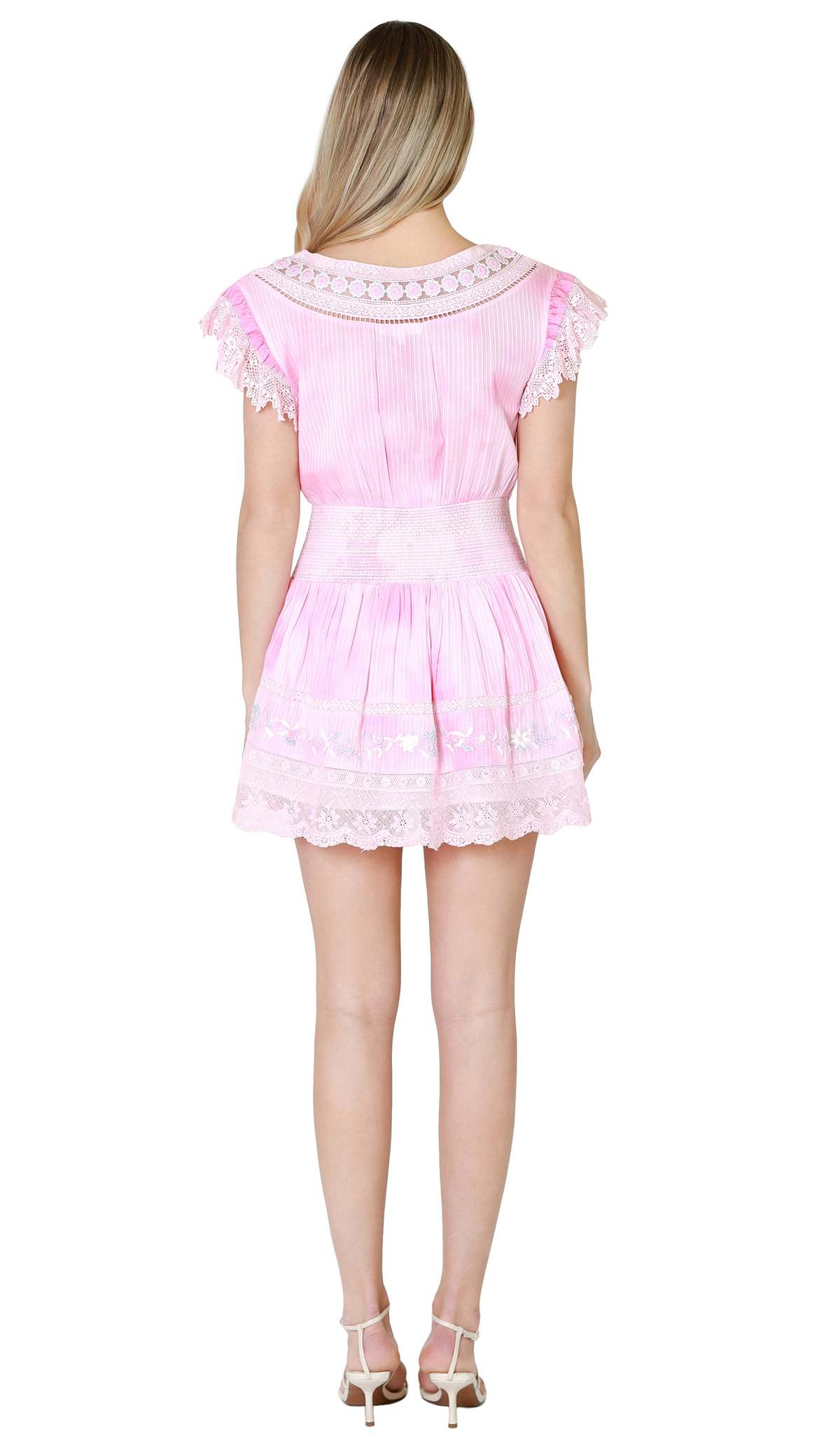 LoveShackFancy Fontana Mini Dress Pink Zinnia Garmentory