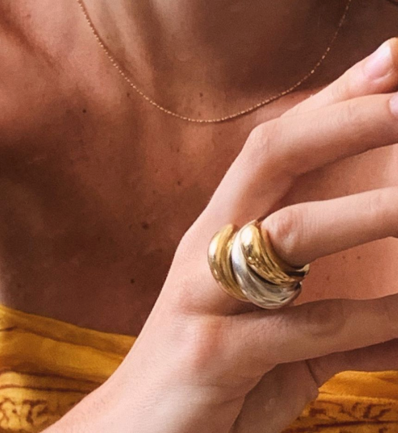 Simuero Gota, 18K Gold Plated Silver Ring | Garmentory
