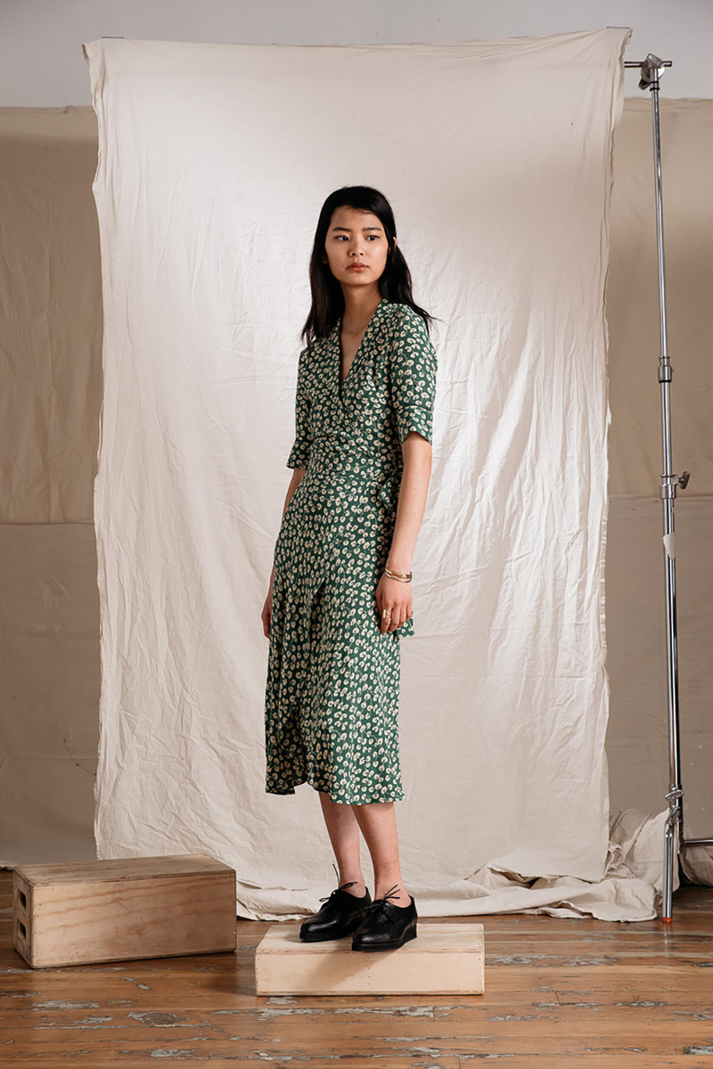 Ganni Dalton Crepe Wrap Dress on Garmentory