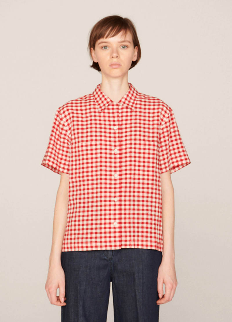 マスオ　　 　COTTON LINEN GINGHAM SHIRT LUW22S003_LTBLUE_Linen_CUFF_gr