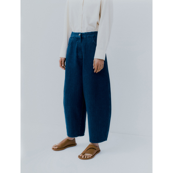 Cordera Curved Leg Pants - Denim | Garmentory