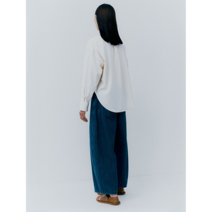 Cordera Curved Leg Pants - Denim | Garmentory