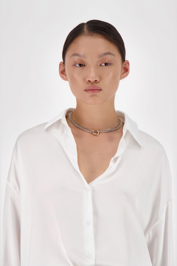 Justine Clenquet MOLLY NECKLACE - GOLD/PALLADIUM