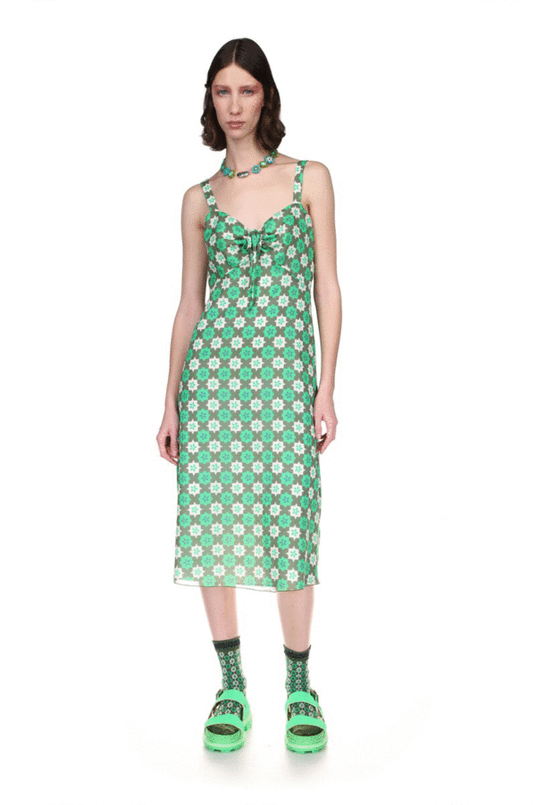 anna sui green dress Two-Tone Crystals Custom One Sleeve Beaded Mermaid Prom Dress main image 0