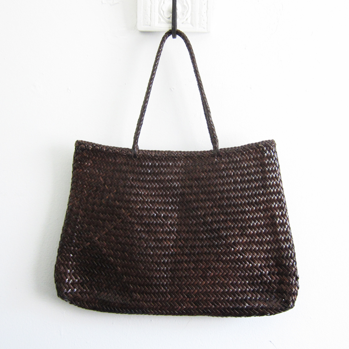 Dragon Diffusion Woven Leather Sophie Tote Bag - Dark brown | Garmentory