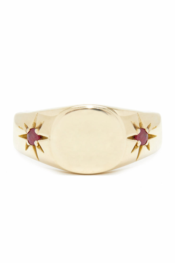 Scosha Classic Pinky Signet Ring - Brass