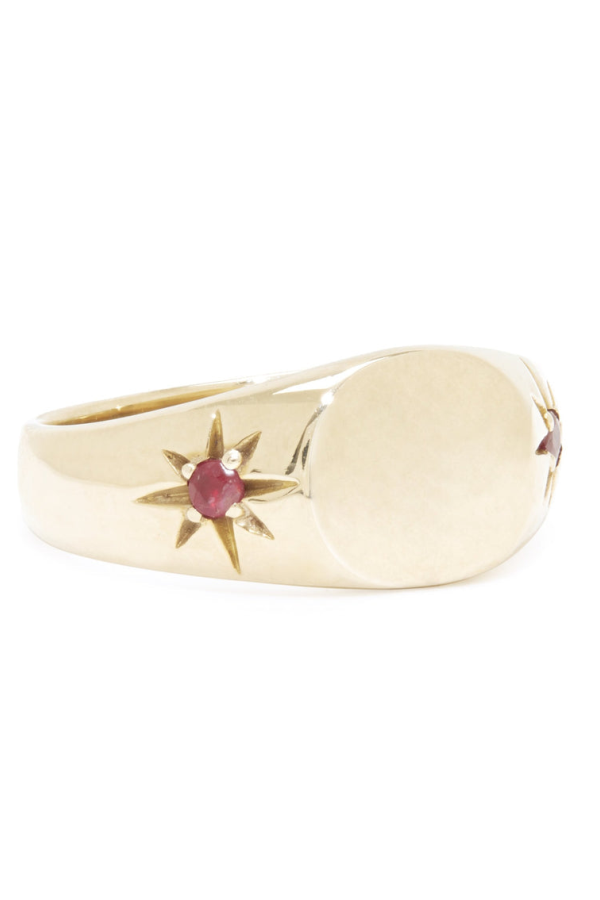 Scosha Classic Pinky Signet Ring - Brass