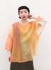 KAAREM Arnate Dropped 3/4 Sleeve Printed Organza Silk Top - Clove - Thumbnail 1