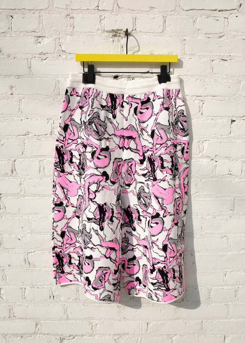 LOEWE Knit Jacquard Bodies Long Shorts - White/Pink | Garmentory
