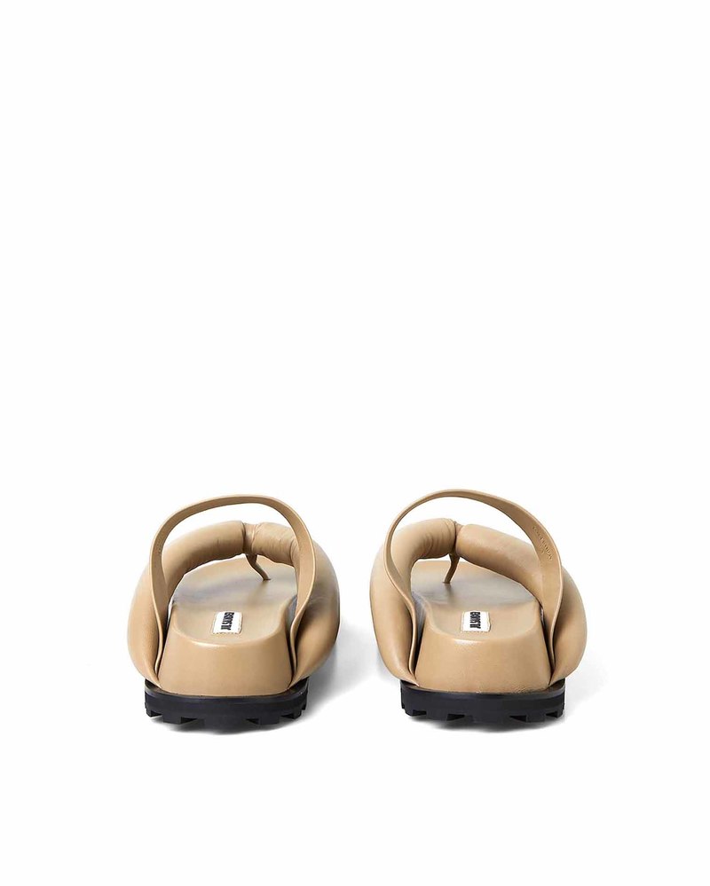 Jil Sander Leather Plateau Sandals - Beige | Garmentory