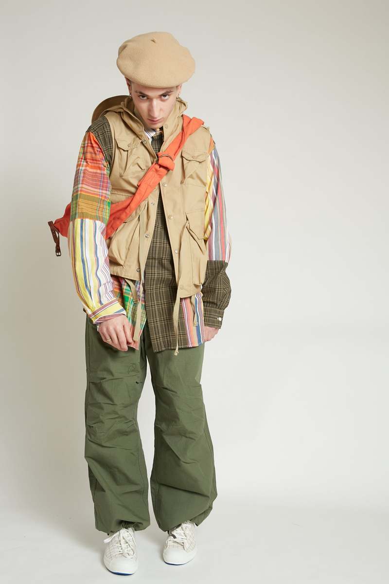 Engineered Garments PC Poplin Field Vest - Khaki | Garmentory